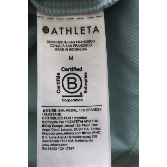 Athleta 415567-06 Women Sz M Seafoam Green Signature Rib Square Neck L/S Top - Picture 5 of 5